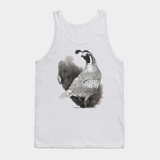 California Quail Ink Drawing Design Tank Top